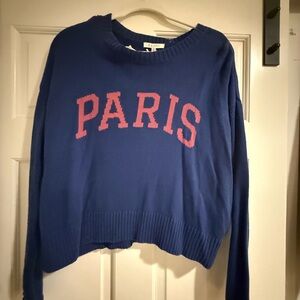 Paris Graphic Blue Sweater